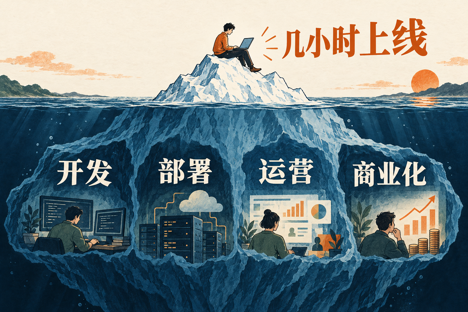 对方真正的竞争优势,可能不是那几个小时的开发时间,而是过去几年积累下来的一整套开发、部署、运营和商业化能力。